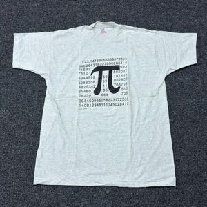 Vintage Fruit of the Loom Pi Math Graphic T Shirt XL Gray Purely Akademic USA